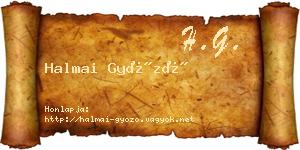 Halmai Győző névjegykártya